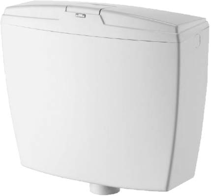Πλαστικό καζανάκι τουαλέτας πλάτης 9 λίτρων χαμηλής πίεσης λευκό